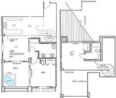 floorplan of 2 bedroom loft