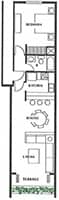 floorplan of 1 bedroom unit