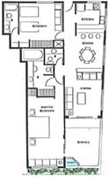 floorplan of 2 bedroom penthouse