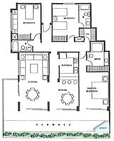 floorplan of 3 bedroom penthouse unit